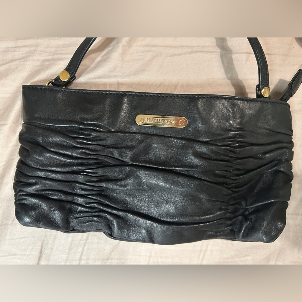 Michael Kors Black Leather Wristlet/Purse